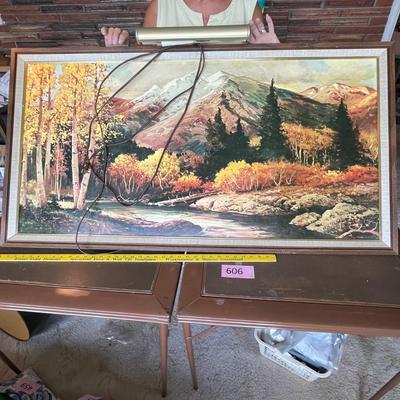 Large Mountain print w/ lamp