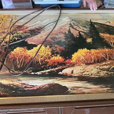 Large Mountain print w/ lamp