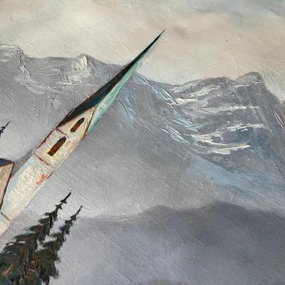 Church in the Mountains Oil Painting