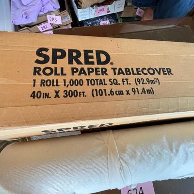 3/4 Roll of White Paper Table covering