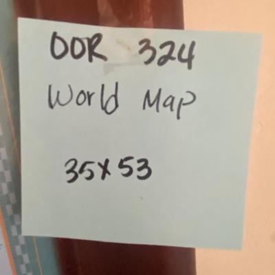 Framed World Map 35x53