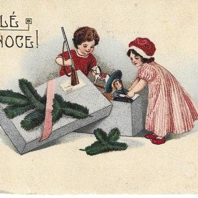 Foreign Christmas Card with Children