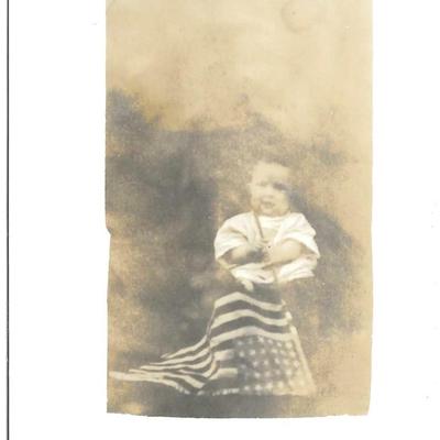 Young Child with American Flag,