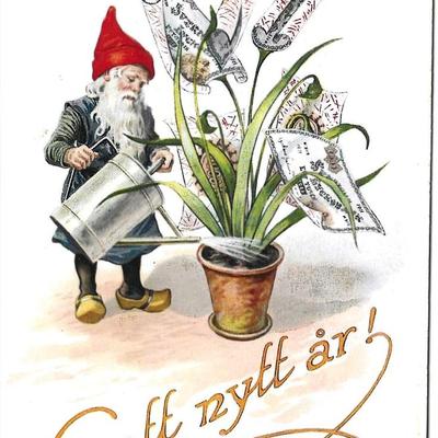 New Year Card with Gnome