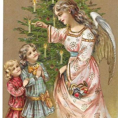 Embossed Christmas Card with Angel