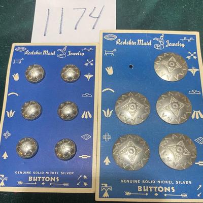 Vintage Redskin Maid Silver Buttons