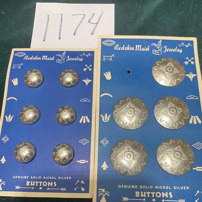 Vintage Redskin Maid Silver Buttons
