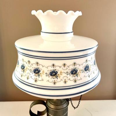 Vintage Quoizel Abigail Adams Milk Glass Globe Table Lamp.