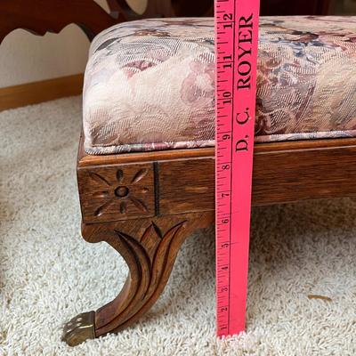 Floral Upholstered Footstool