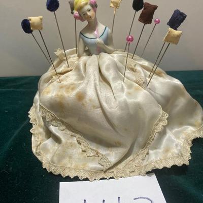 Antique Porcelain Pin Cushion Half Doll
