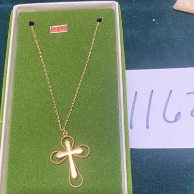 Vintage Gold Cross Necklace