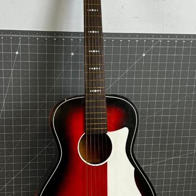 Parlor Guitar Red and Black Astro Steel Reinforced Neck