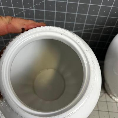 Pair of White Canisters, Never Used. 