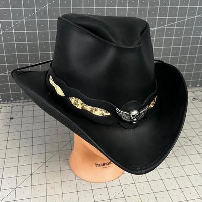 American Hat Sidewinder Leather Cowboy Hat with Snakeskin Band