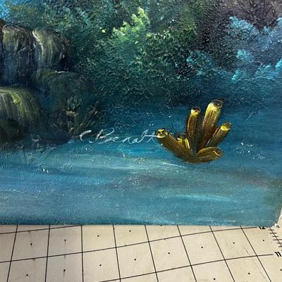 Tropical Fish Oil Painting by  C. Deralt 