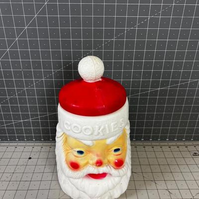 Blow Mold Santa Cookie Jar 