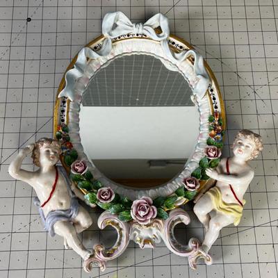 Antique Meissen Cherub Mirror 