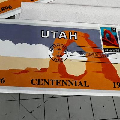 Utah Centennial Stamps - first day of issue