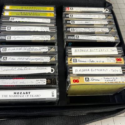 2 Cases of Cassette Tapes: Rock, Country and Classical 