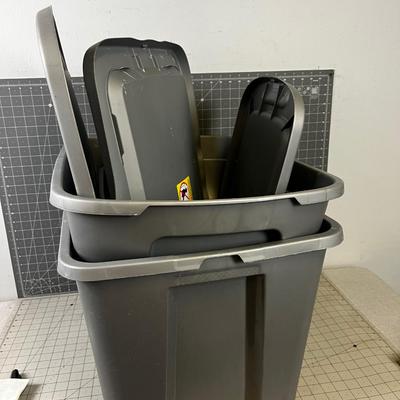 3 Gray Storage Tubs with Lids