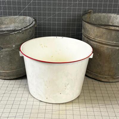 Vintage Antique Buckets 