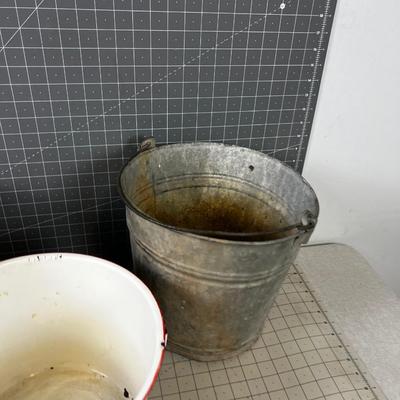 Vintage Antique Buckets 