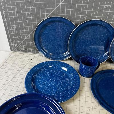 Granite Ware Plates and A Cup