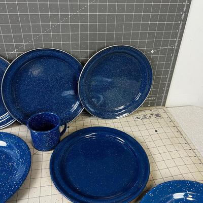 Granite Ware Plates and A Cup