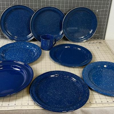 Granite Ware Plates and A Cup