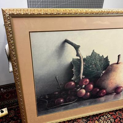 Giant Still Life Art Print of Pears, Framed under Glass 