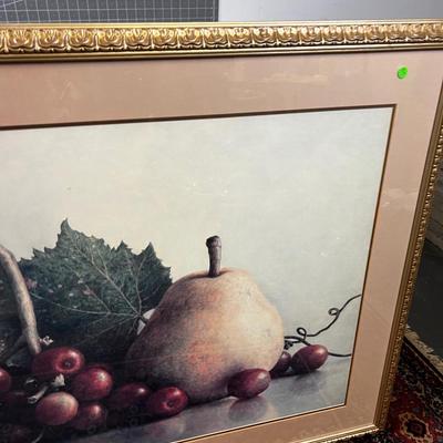 Giant Still Life Art Print of Pears, Framed under Glass 