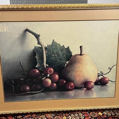Giant Still Life Art Print of Pears, Framed under Glass 