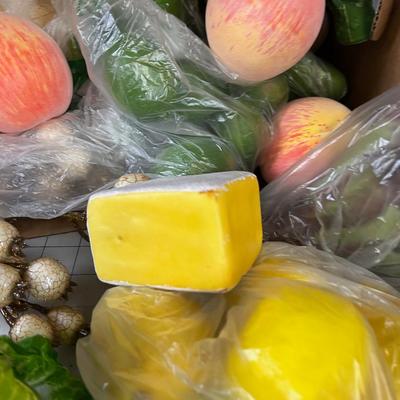 Box of Faux Fruit, Vegetables 