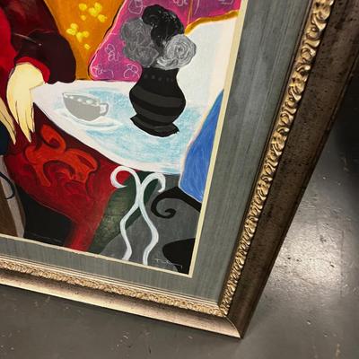 Large TARKAY COA Artist Proof! "CafÃ© Select" Serigraph on Paper Framed.