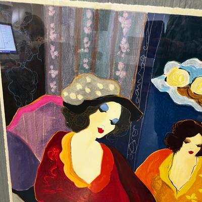 Large TARKAY COA Artist Proof! "CafÃ© Select" Serigraph on Paper Framed.