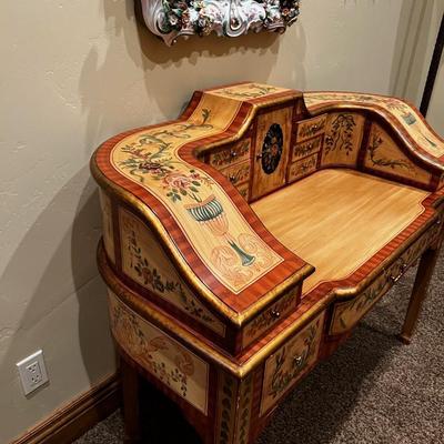 Ornate Hand Painted Writing Desk 