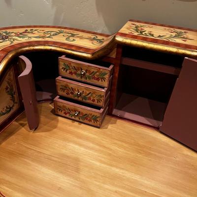 Ornate Hand Painted Writing Desk 