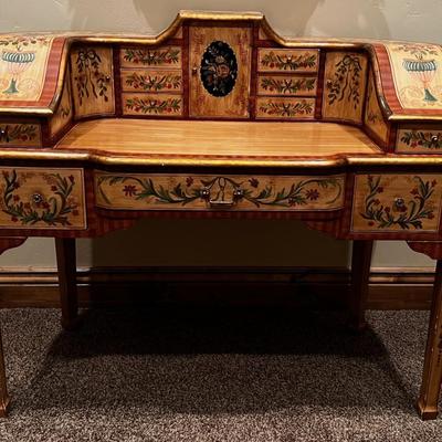 Ornate Hand Painted Writing Desk 