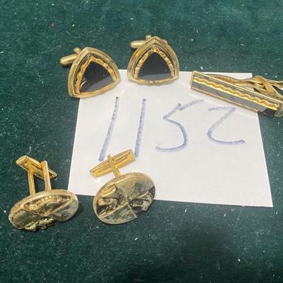 Vintage Cufflinks and Tie Clip