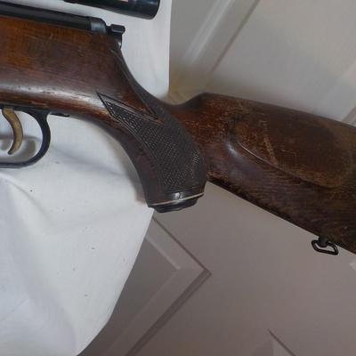 Steyr 22 Cal. rifle w/ scope, made in Austria, est $130 to $220.