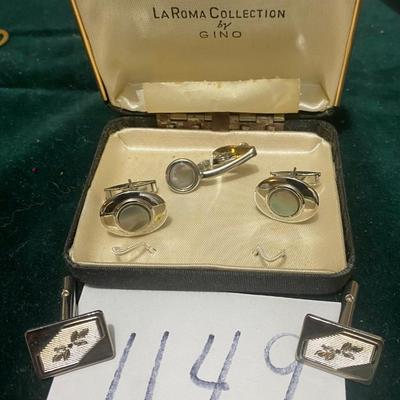 Vintage Cufflinks and Tie Clip