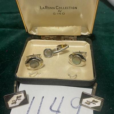 Vintage Cufflinks and Tie Clip