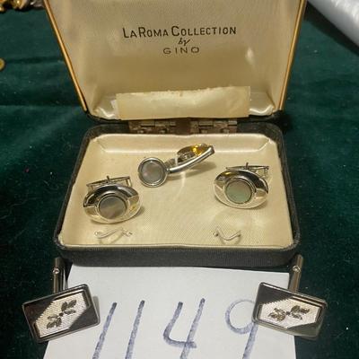 Vintage Cufflinks and Tie Clip