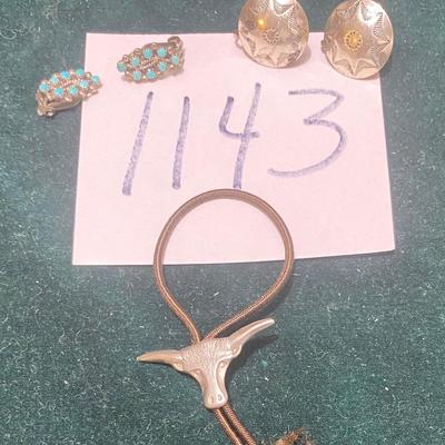 Vintage Clip On Earrings and Longhorn Clip
