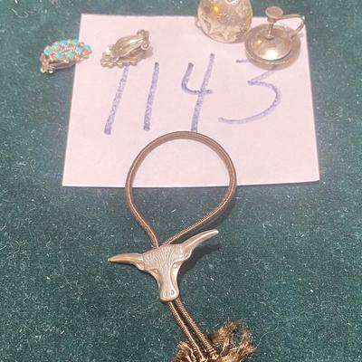 Vintage Clip On Earrings and Longhorn Clip