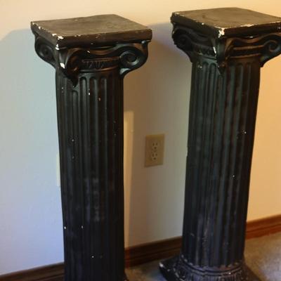 Pair of Black Painted Pedestals