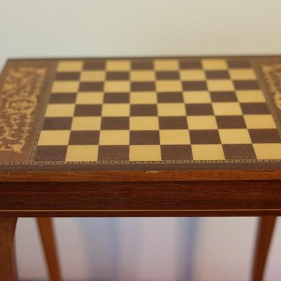 Miniature Chess Table with Music Box - Top Opens