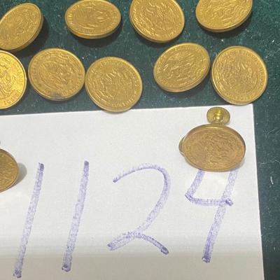 Vintage Clip On Earrings & 9 Buttons