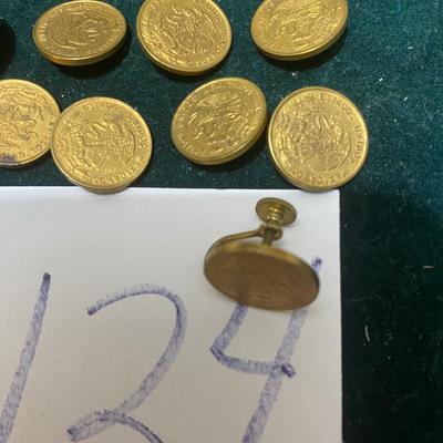 Vintage Clip On Earrings & 9 Buttons
