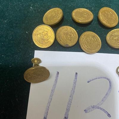 Vintage Clip On Earrings & 9 Buttons